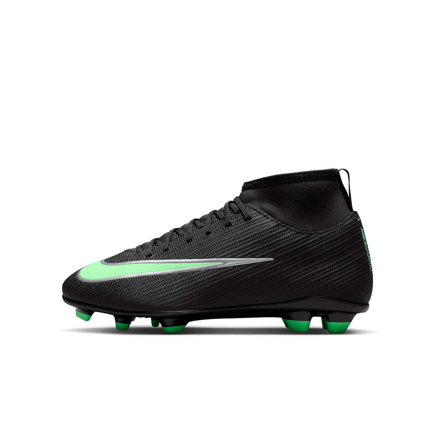 MERCURIAL SUPERFLY 11 CLUB FG/MG JR (BLACK/GREEN)