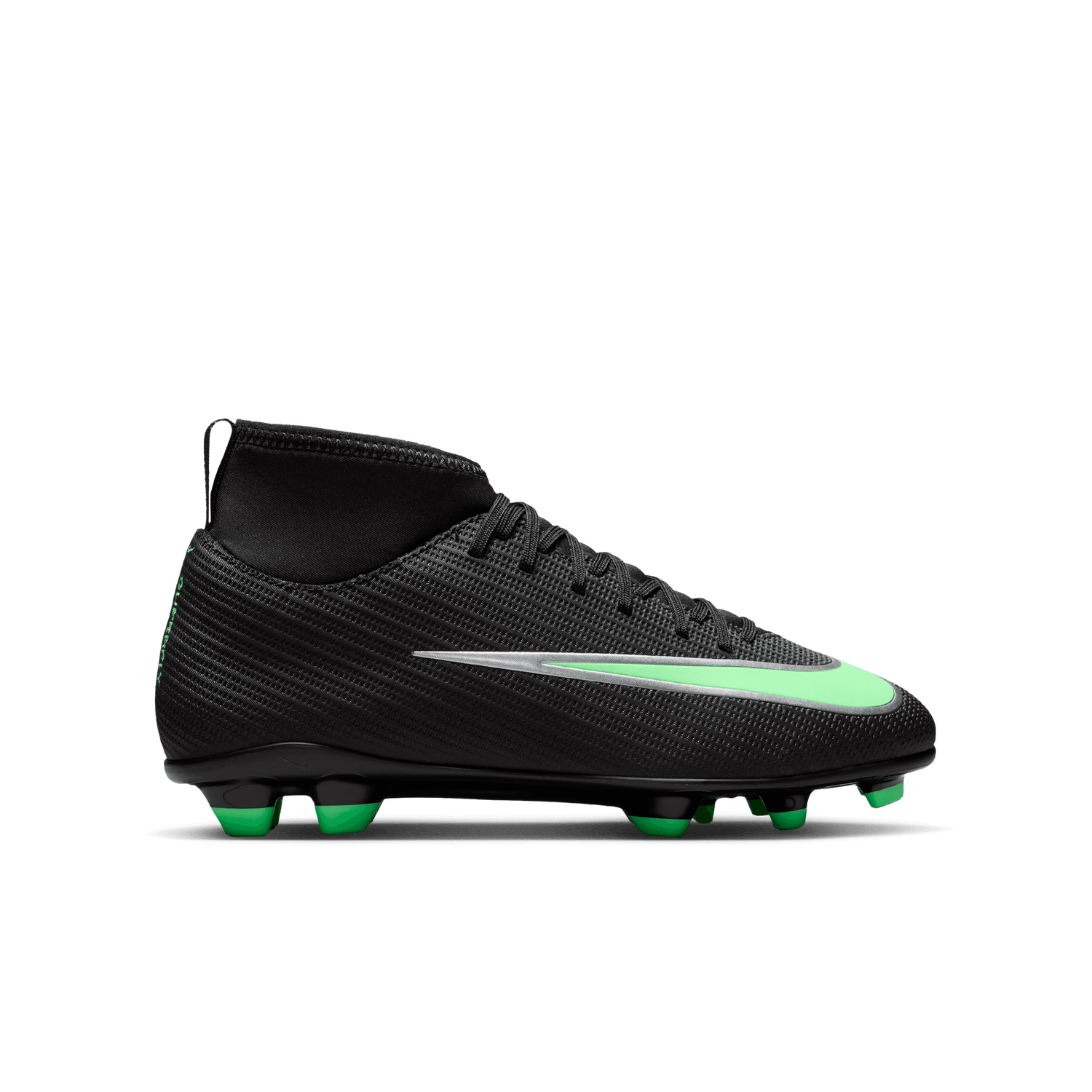 MERCURIAL SUPERFLY 11 CLUB FG/MG JR (BLACK/GREEN)