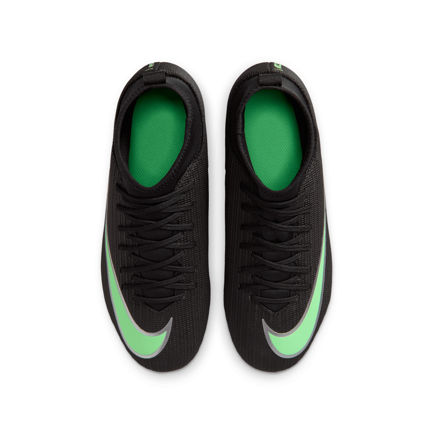 MERCURIAL SUPERFLY 11 CLUB FG/MG JR (BLACK/GREEN)