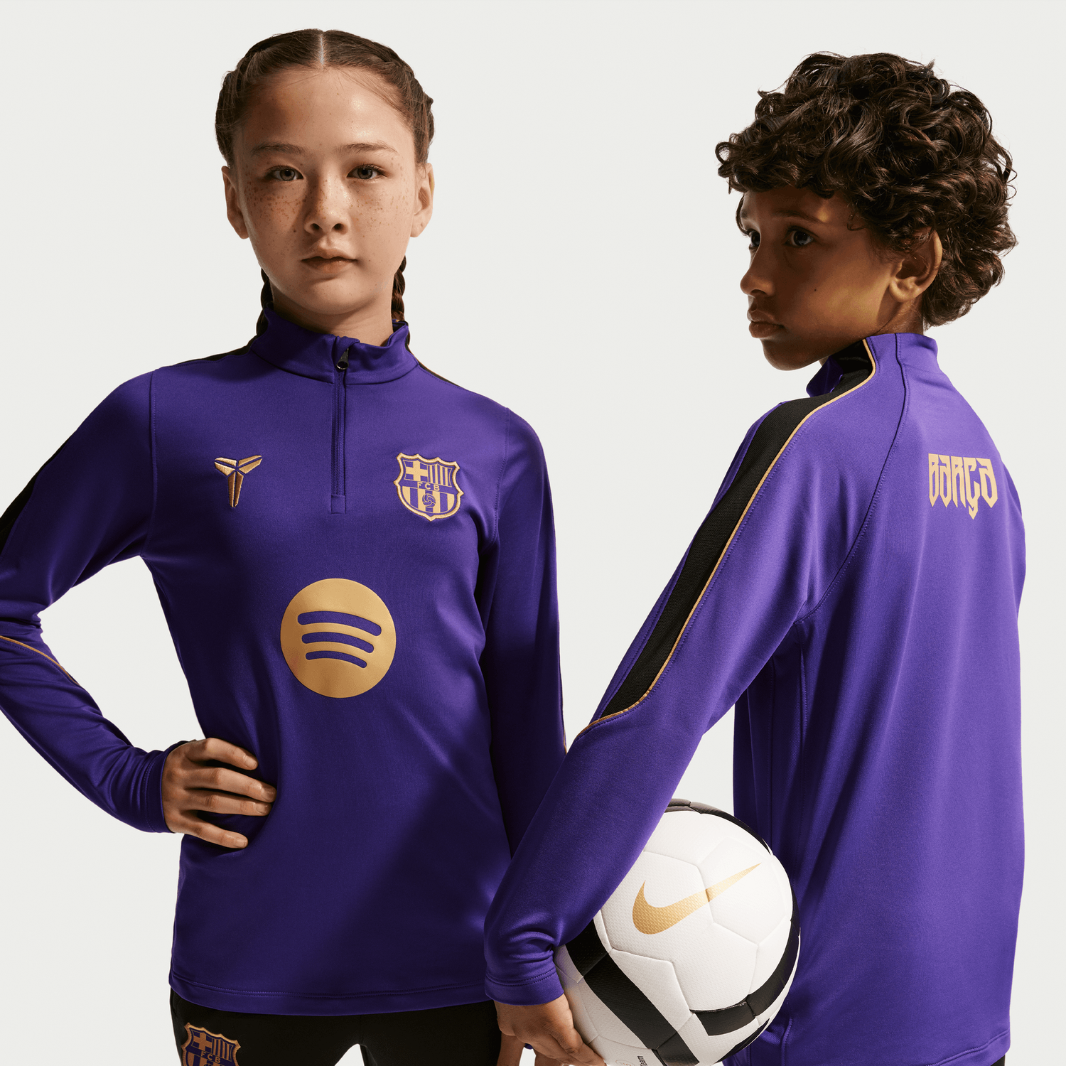 FC BARCELONA 26/27 AWAY STRIKE DRILL TOP YOUTH (PURPLE/GOLD)