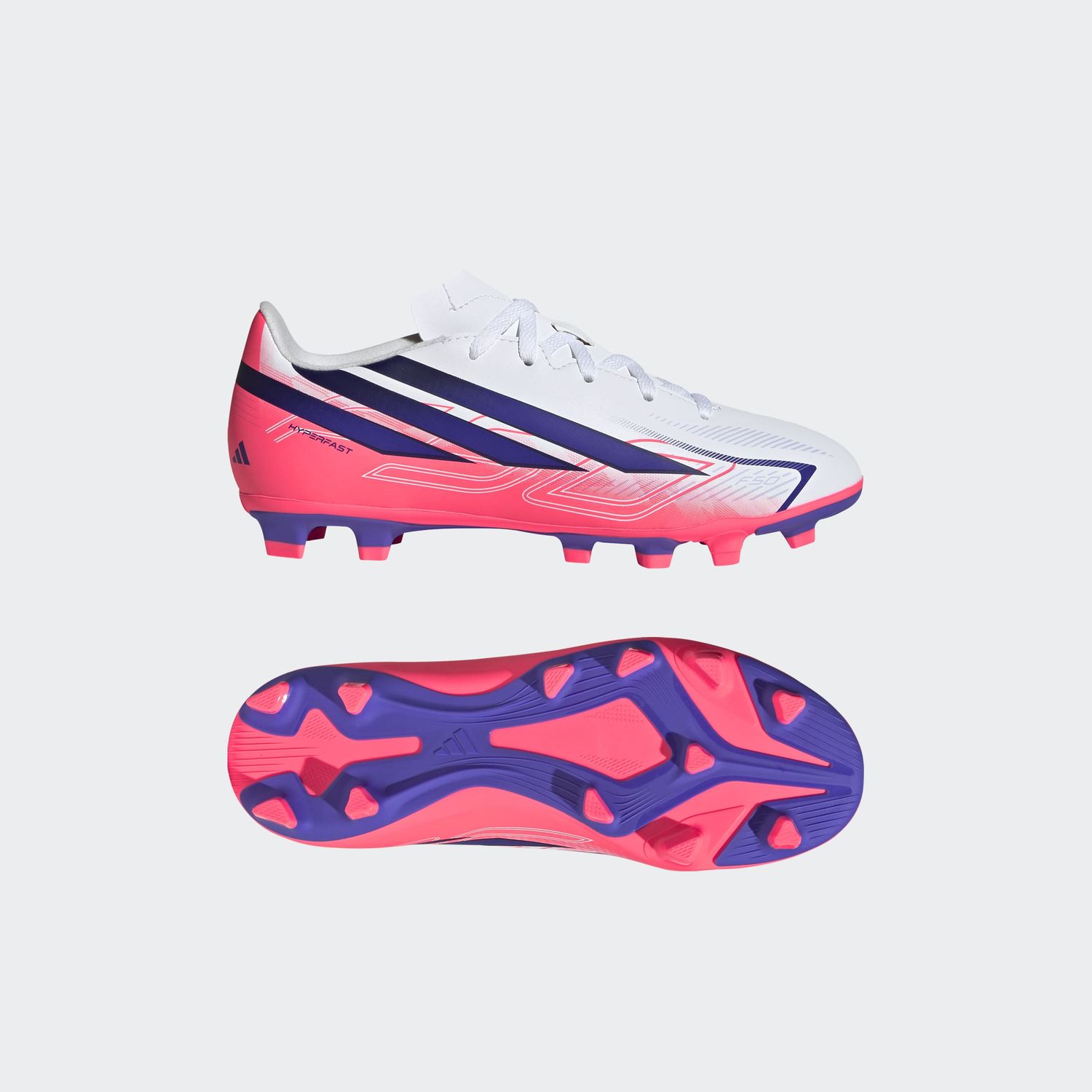 F50 HYPERFAST CLUB FG/MG JR (WHITE/PURPLE/SOLAR TURBO)