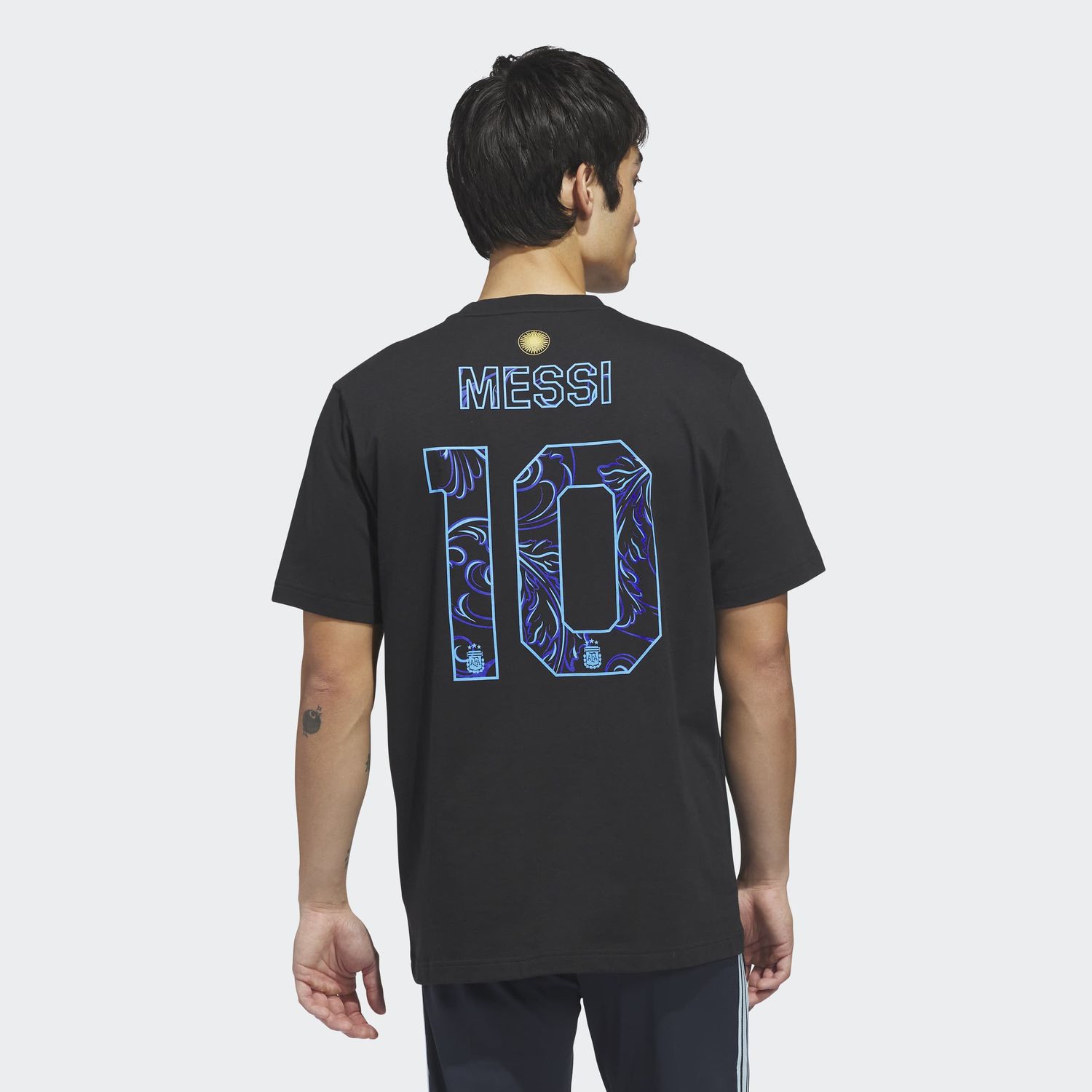 MESSI ARGENTINA TEE (BLACK/BLUE)