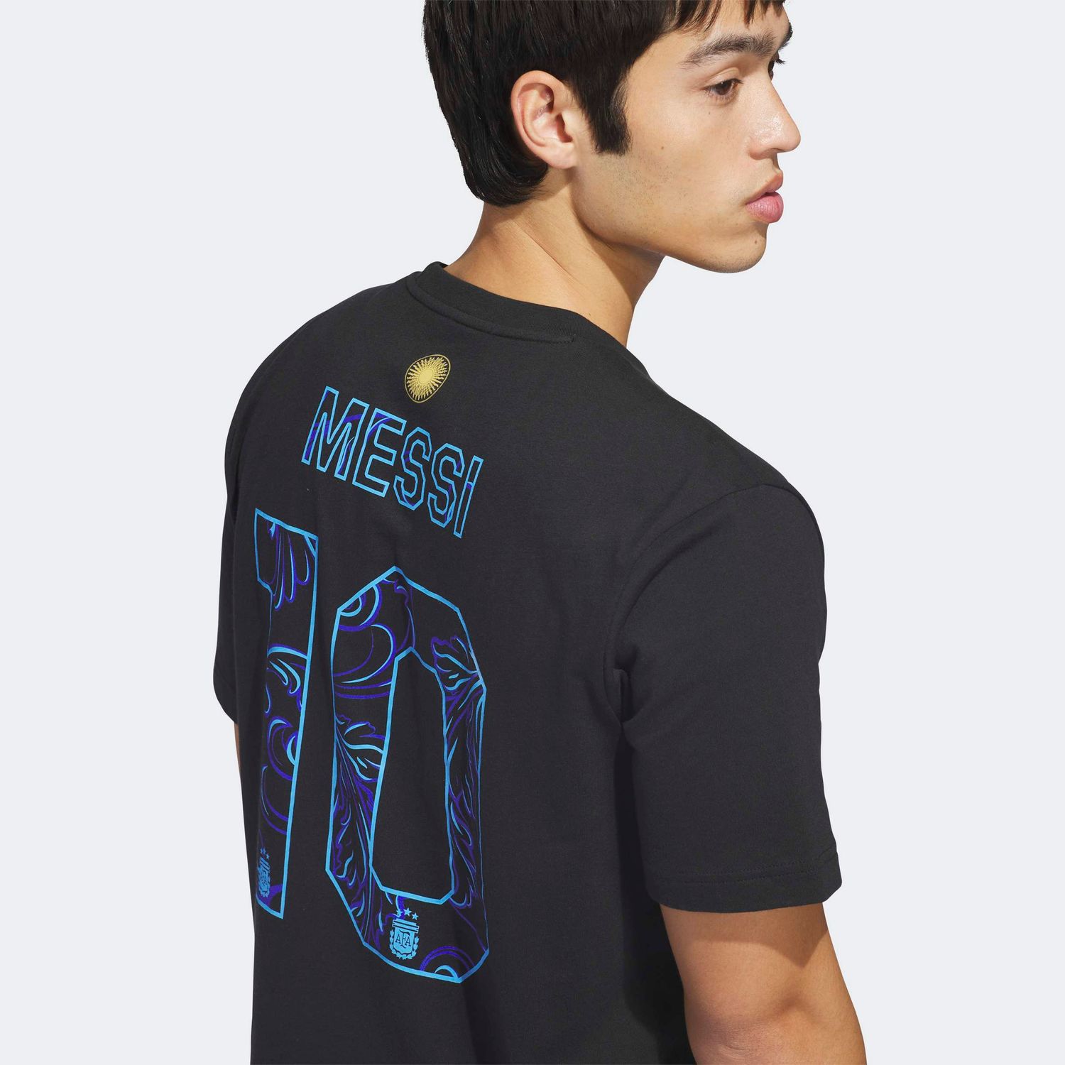 MESSI ARGENTINA TEE (BLACK/BLUE)