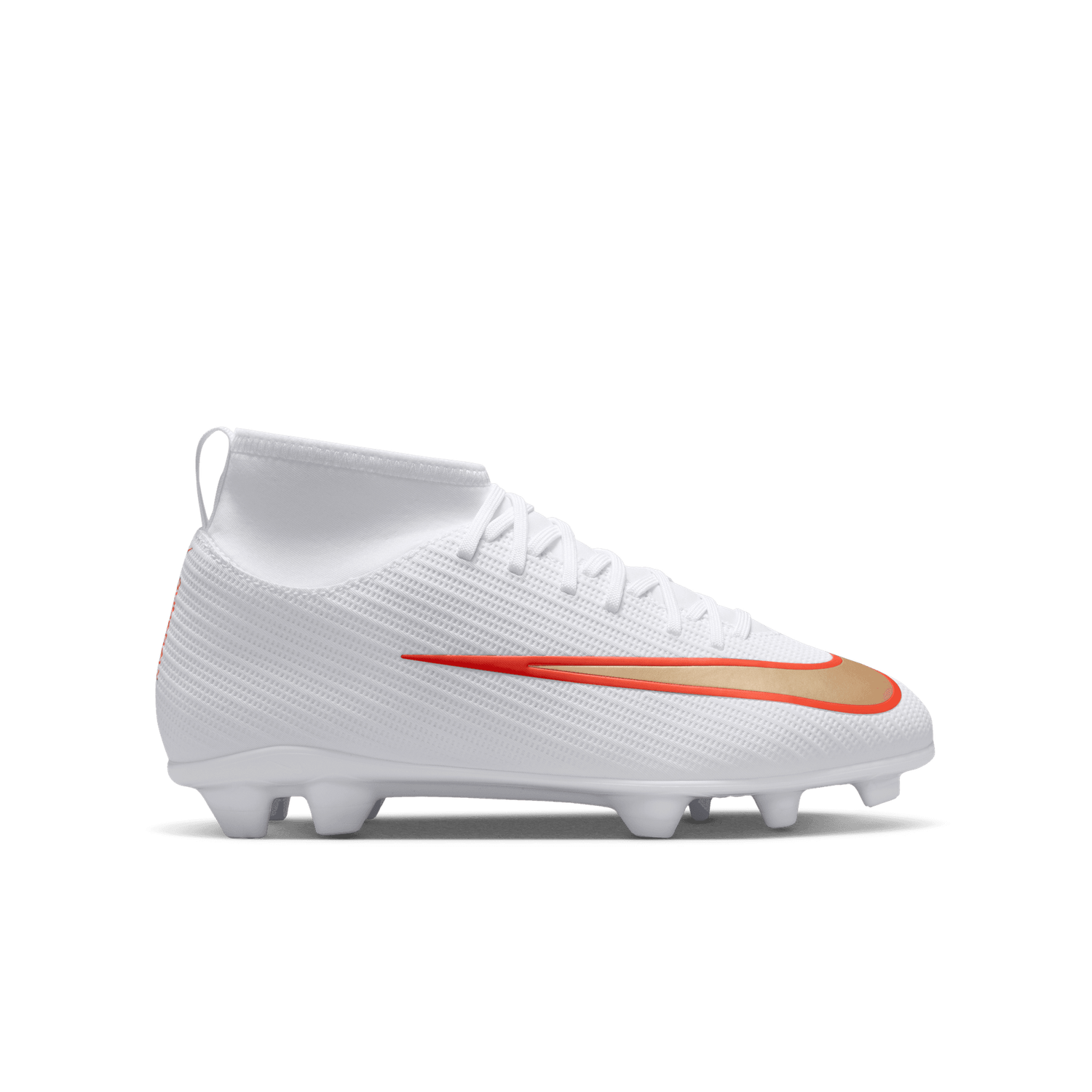 MERCURIAL SUPERFLY 11 CLUB FG/MG JR (WHITE/GOLD)