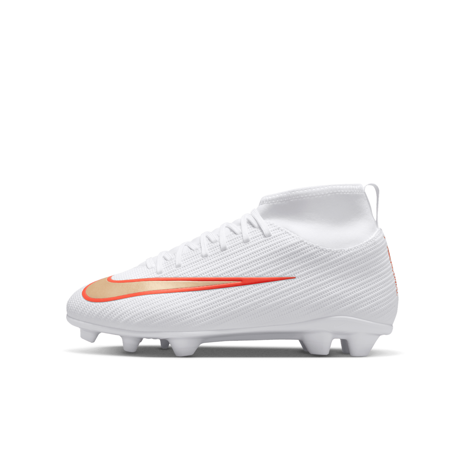 MERCURIAL SUPERFLY 11 CLUB FG/MG JR (WHITE/GOLD)
