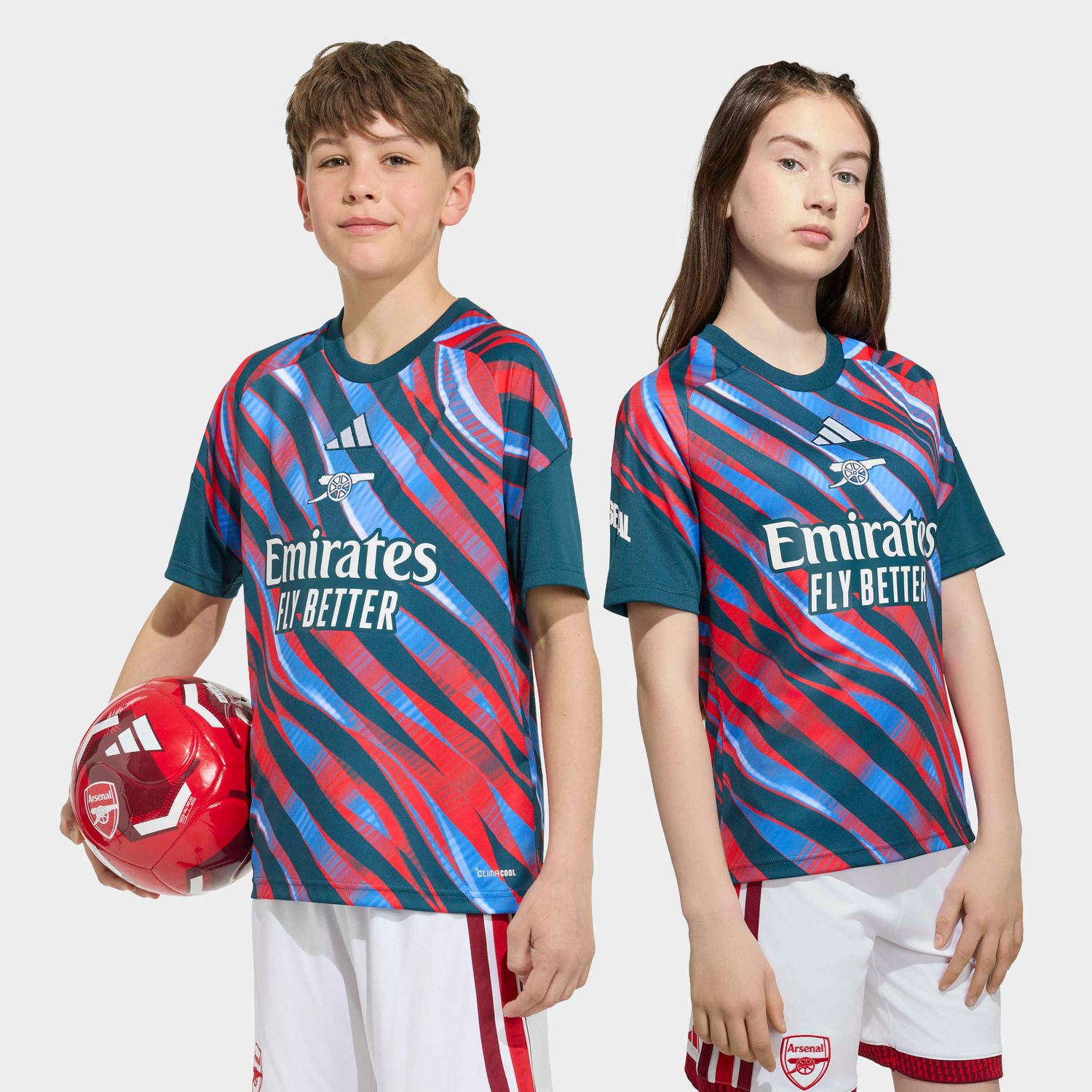 ARSENAL 26/27 PREMATCH JERSEY YOUTH (TEAL/RED)