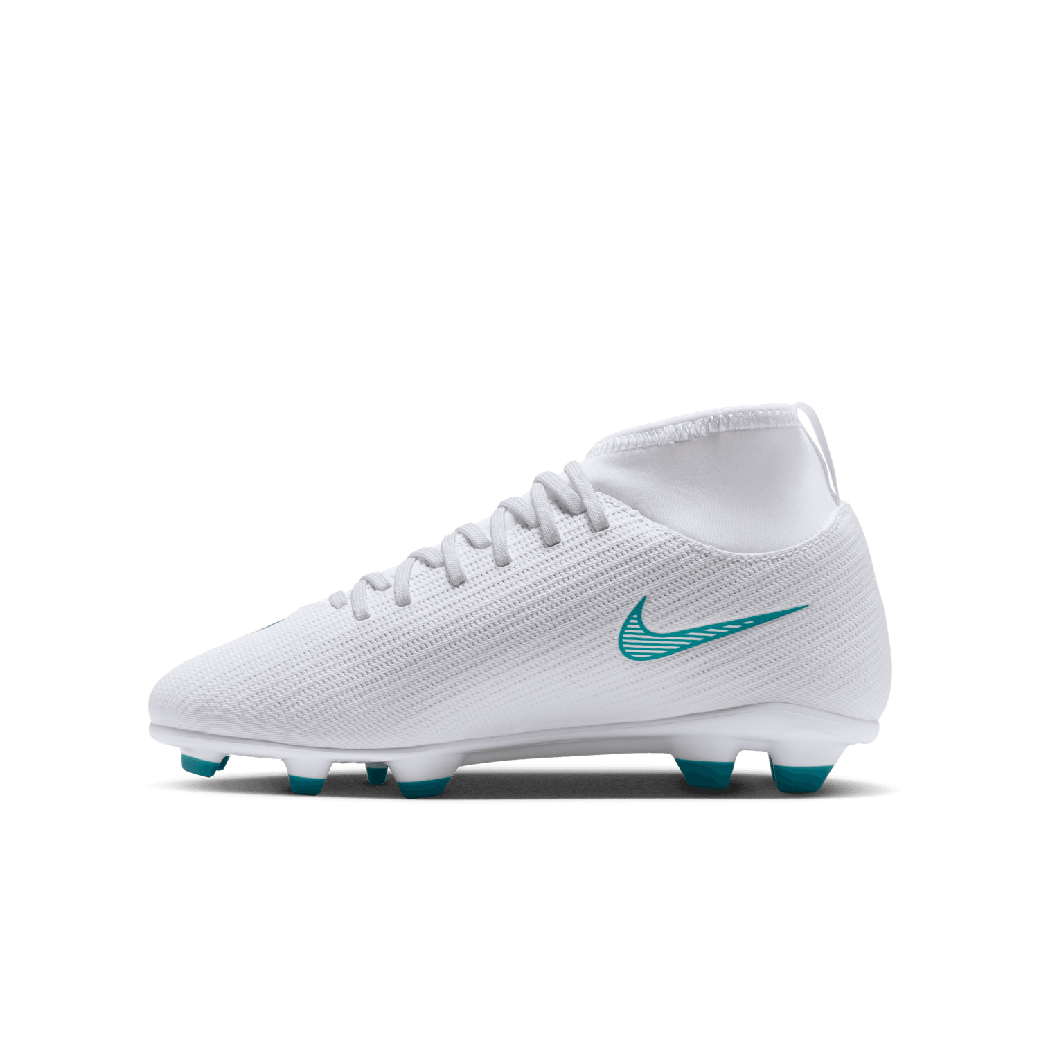 MERCURIAL SUPERFLY 11 CLUB FG/MG JR (WHITE/TEAL)