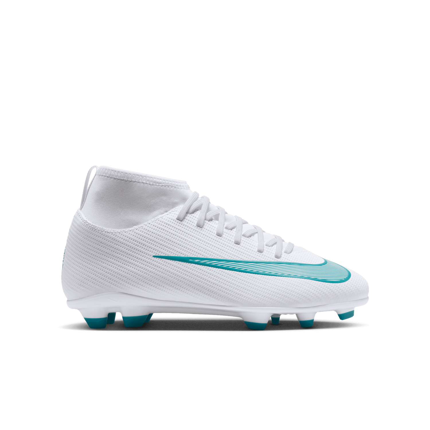MERCURIAL SUPERFLY 11 CLUB FG/MG JR (WHITE/TEAL)