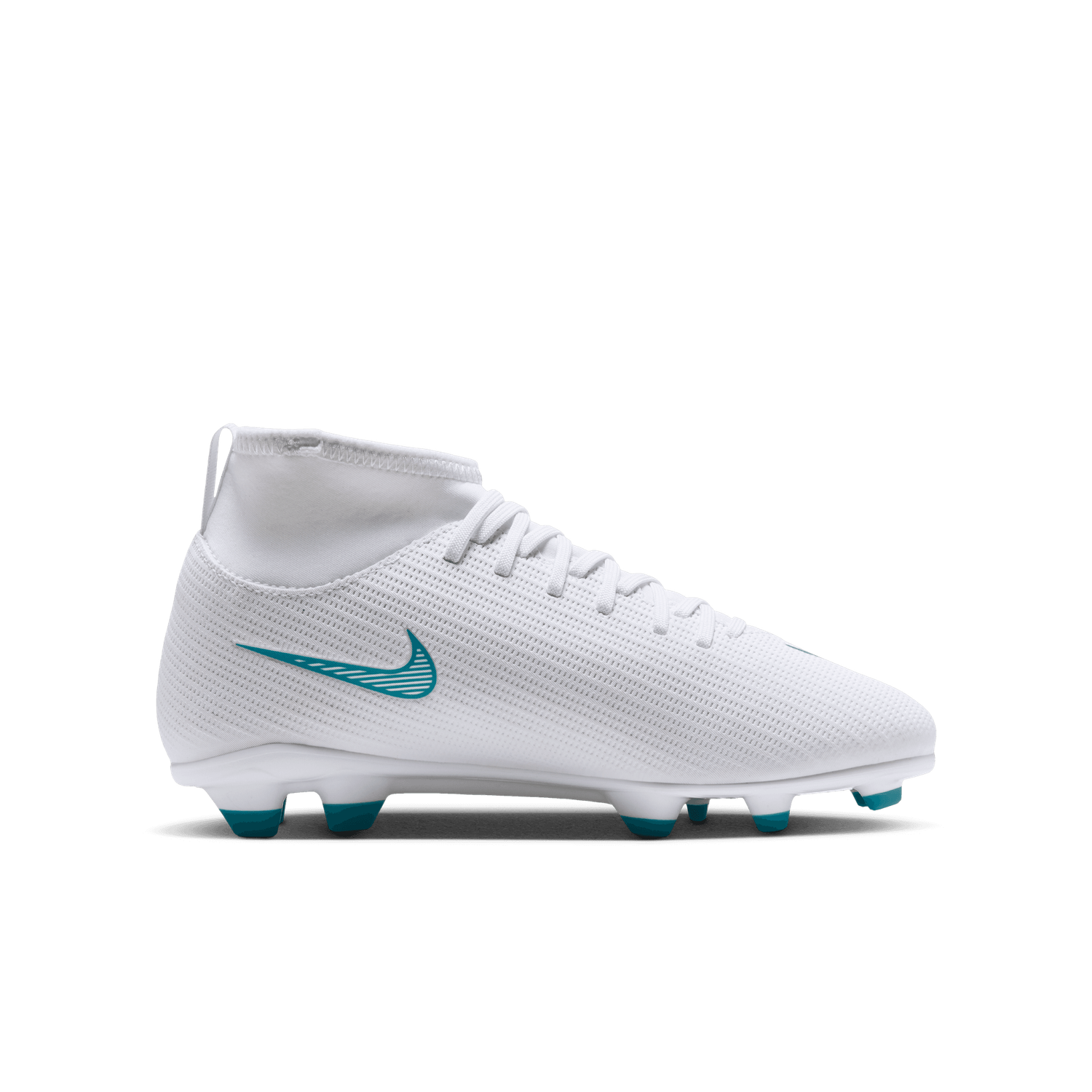 MERCURIAL SUPERFLY 11 CLUB FG/MG JR (WHITE/TEAL)