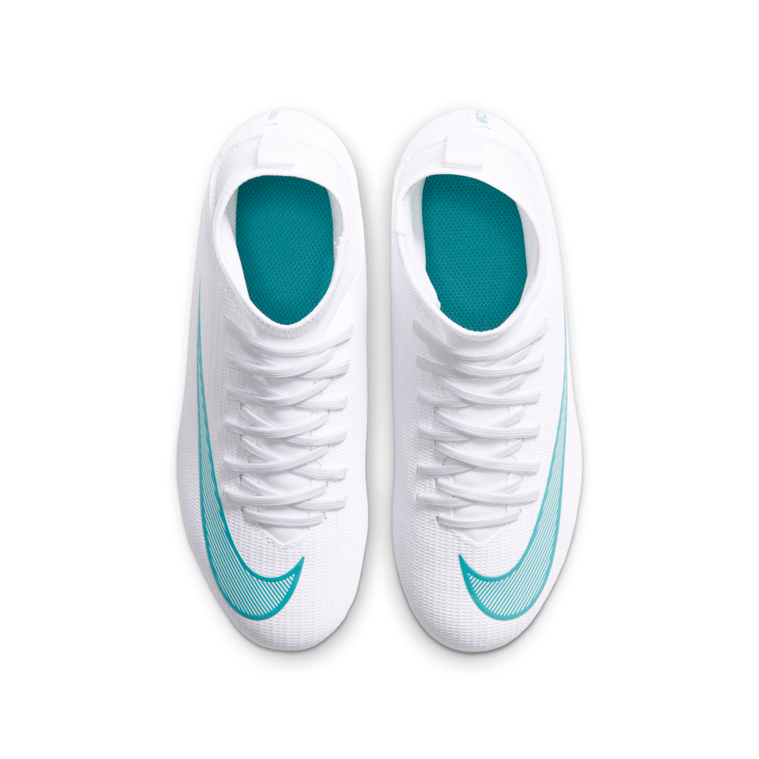 MERCURIAL SUPERFLY 11 CLUB FG/MG JR (WHITE/TEAL)