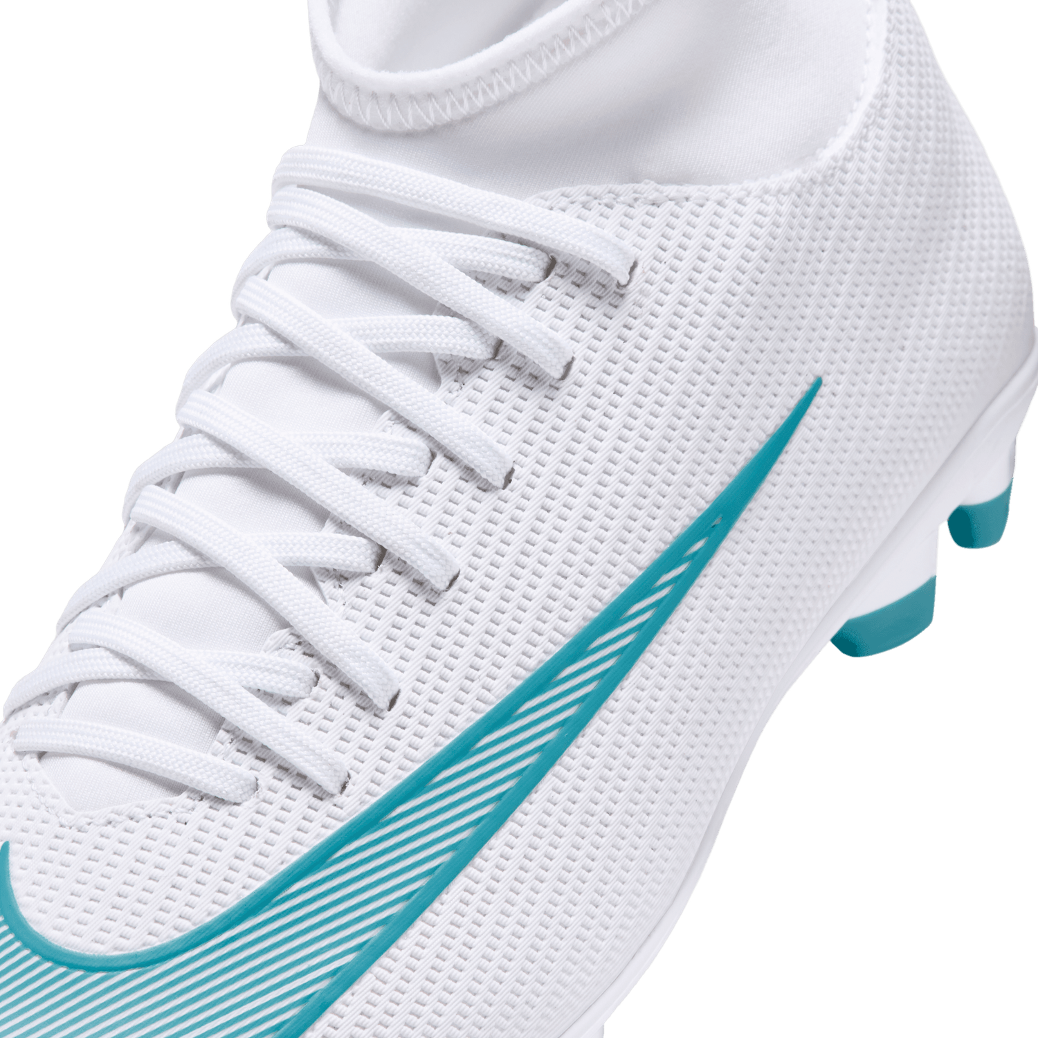 MERCURIAL SUPERFLY 11 CLUB FG/MG JR (WHITE/TEAL)
