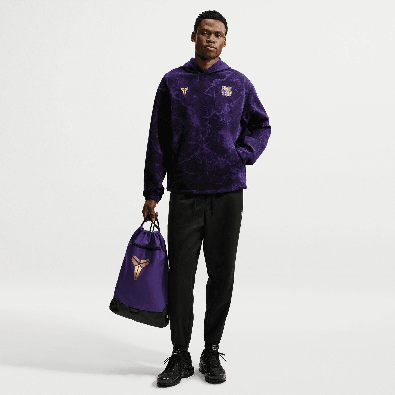 FC BARCELONA 26/27 AWAY PULLOVER HOODIE (PURPLE/GOLD)