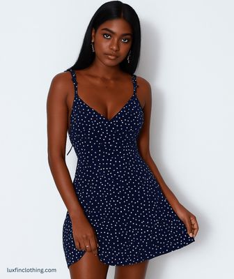 Back-Tie Polka Dot Dress