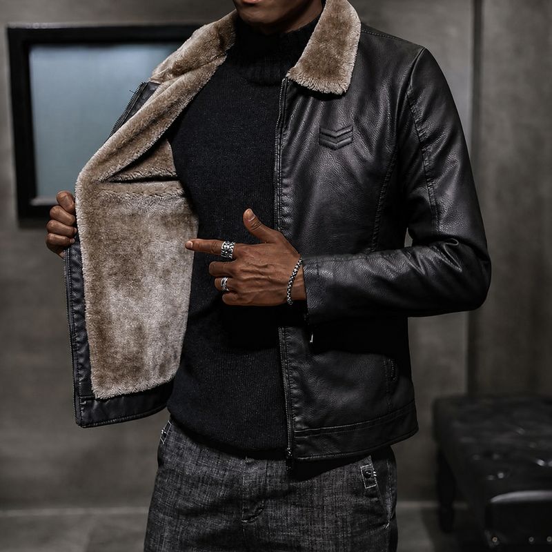 Luxfin Fur-Collar Leather Jacket (Executive Winter Edition)