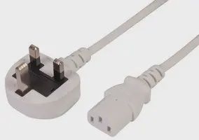 UK mains plug to iec power lead 6m