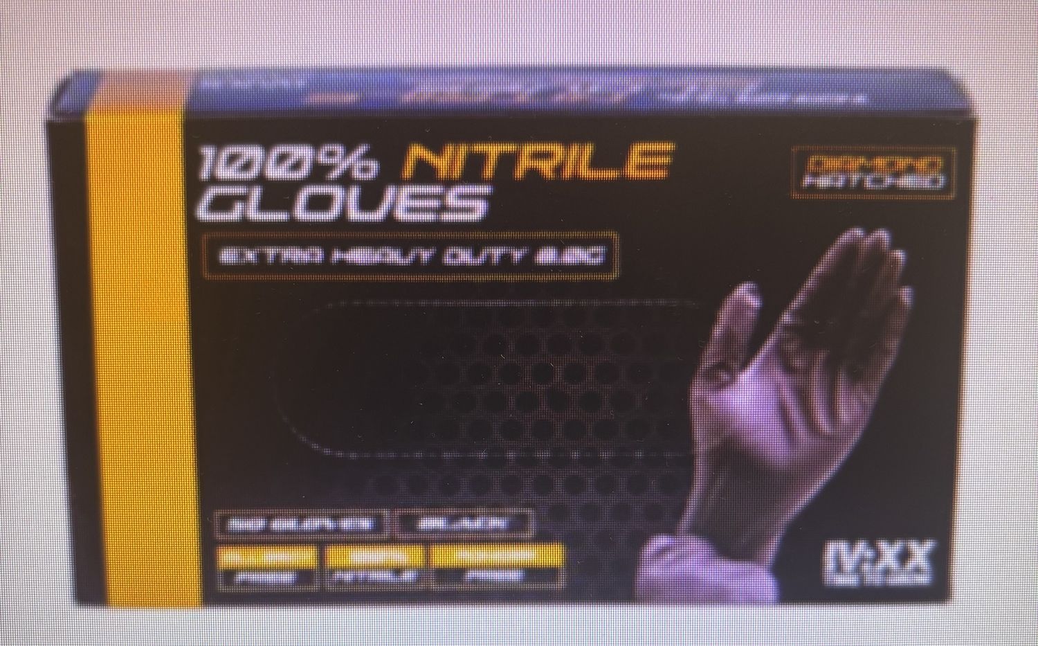 IV:XX 8.0g Hatched Blank Nitrile Gloves XL (50)