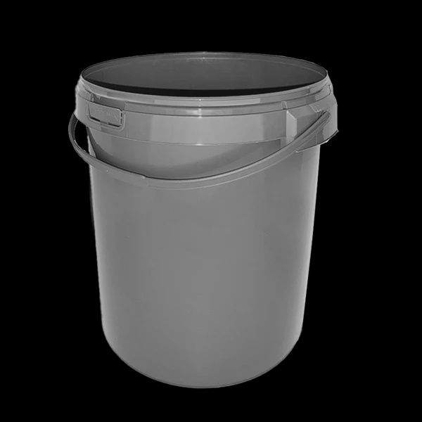 silver bucket with lid - 25ltr