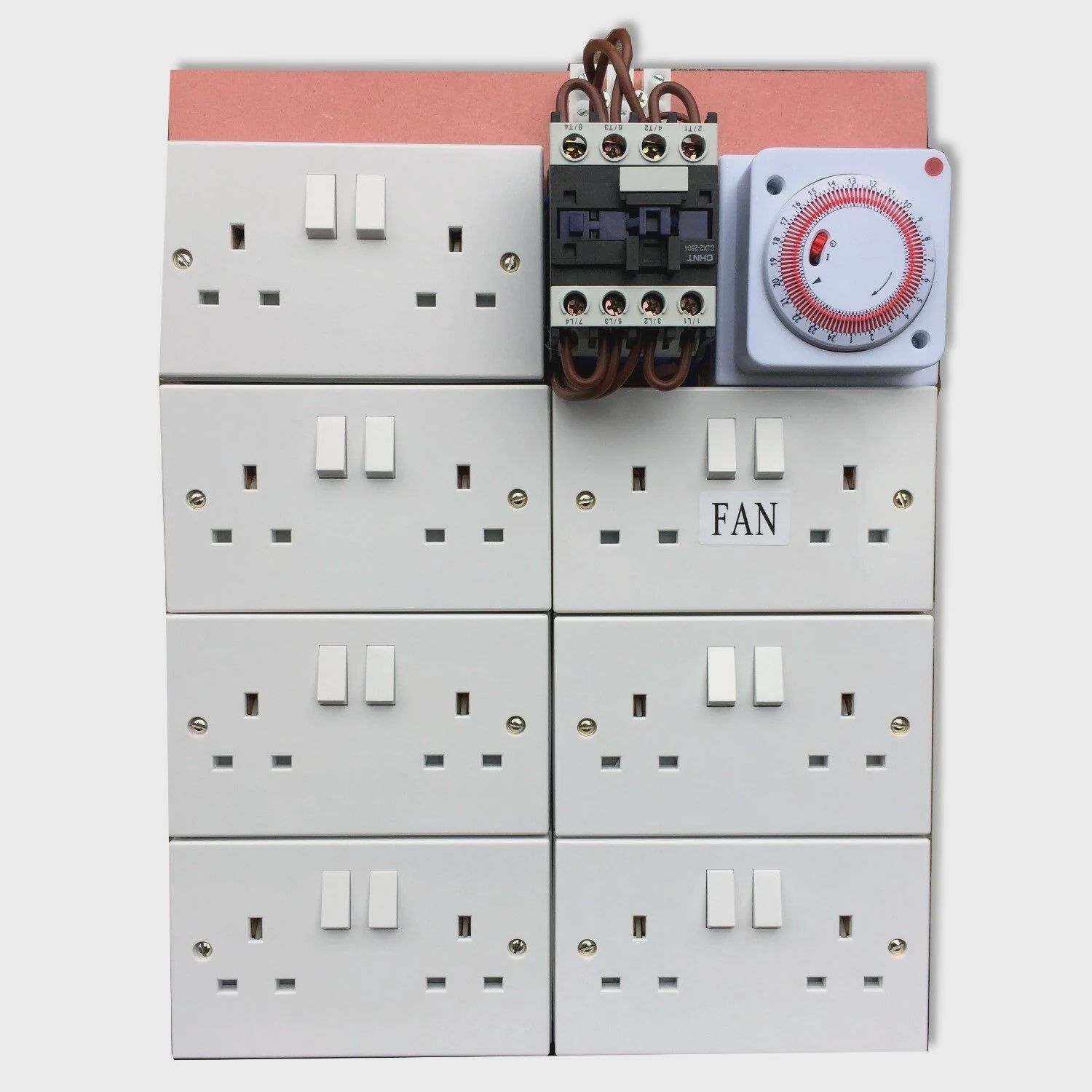 Contactor Board, Option: 12 way- x2 fan sockets