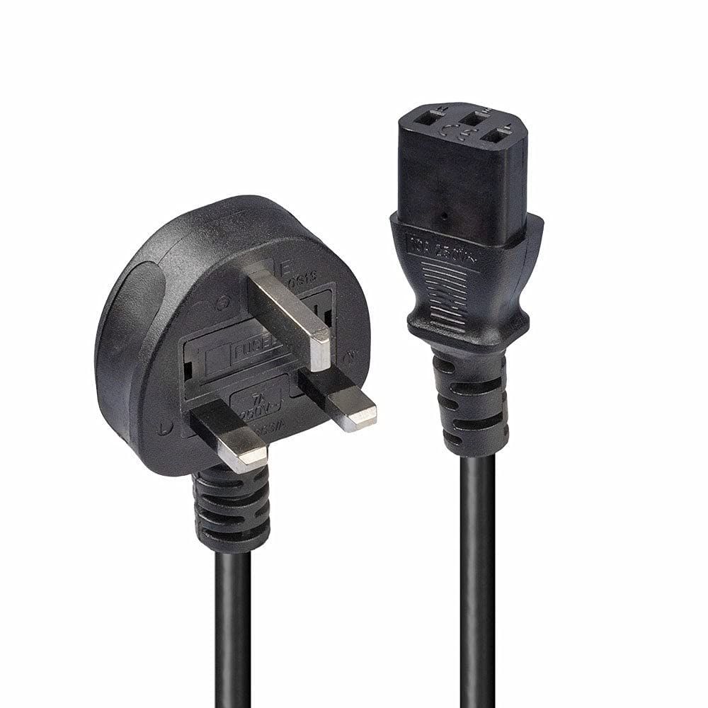 UK mains plug to iec power lead, Size: 5m