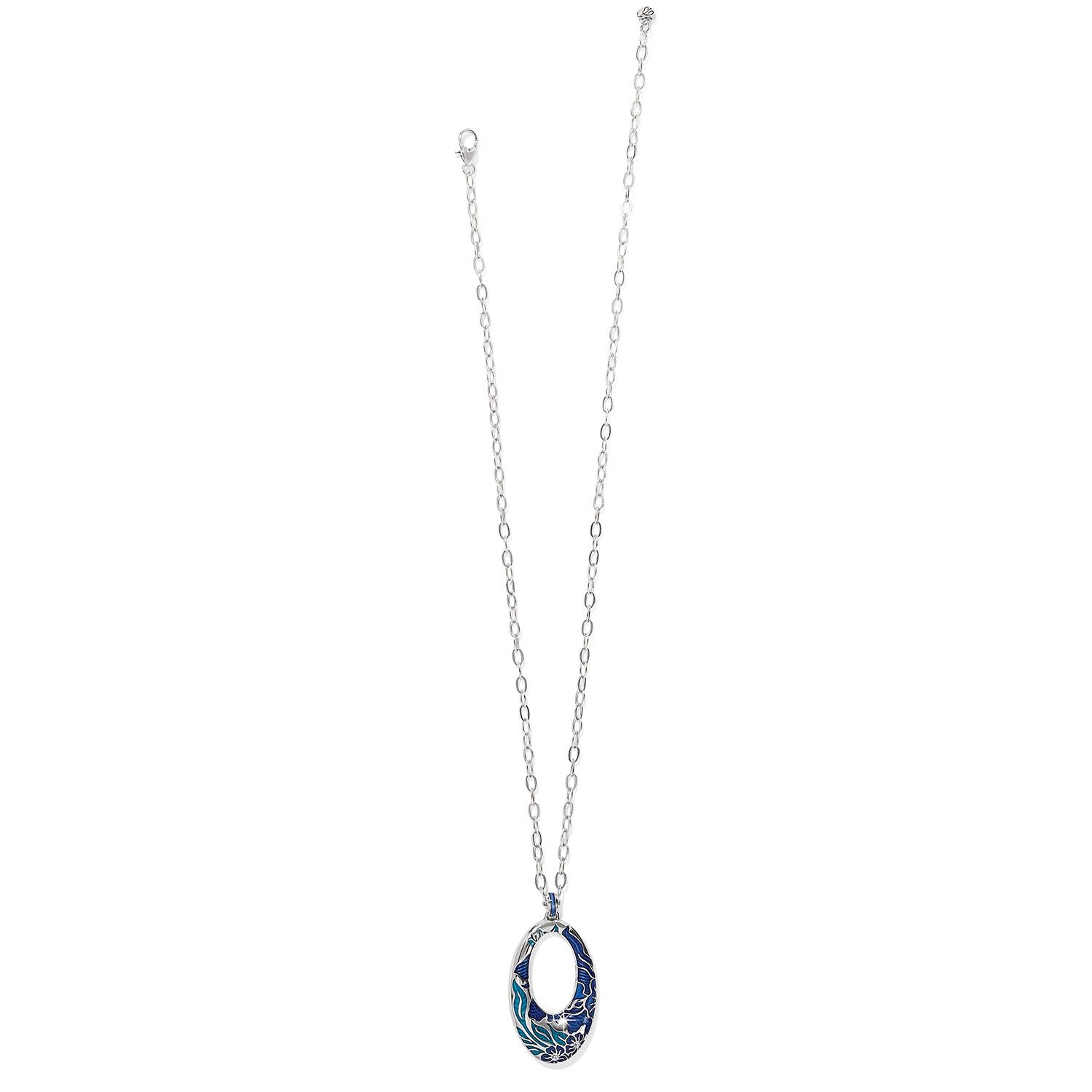 Terra Blue Hoop Necklace, Color: Silver/Blue