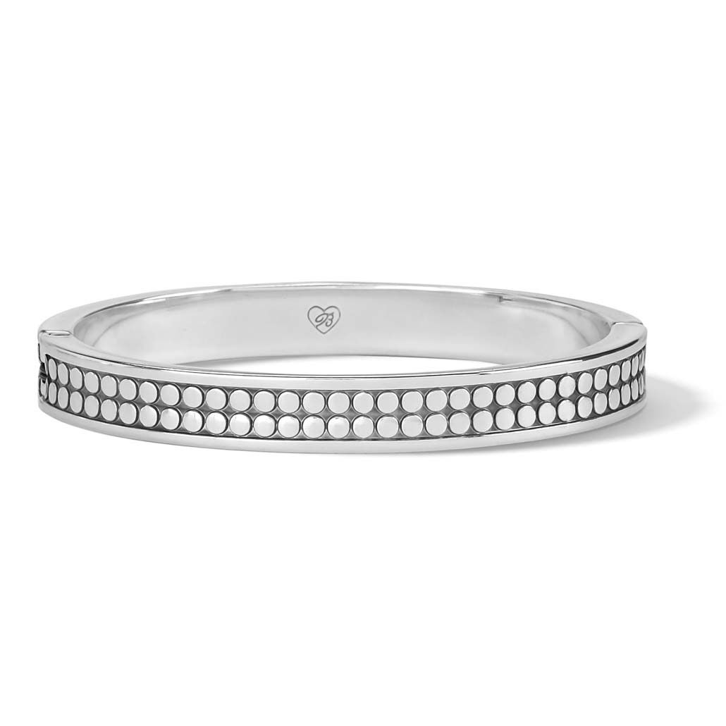 Pebble Round Hinged Bangle, Color: Silver