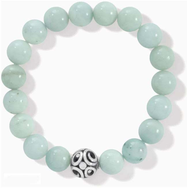 Contempo Chroma Amazonite Stretch Bracelet, Color: Silver/Light Green
