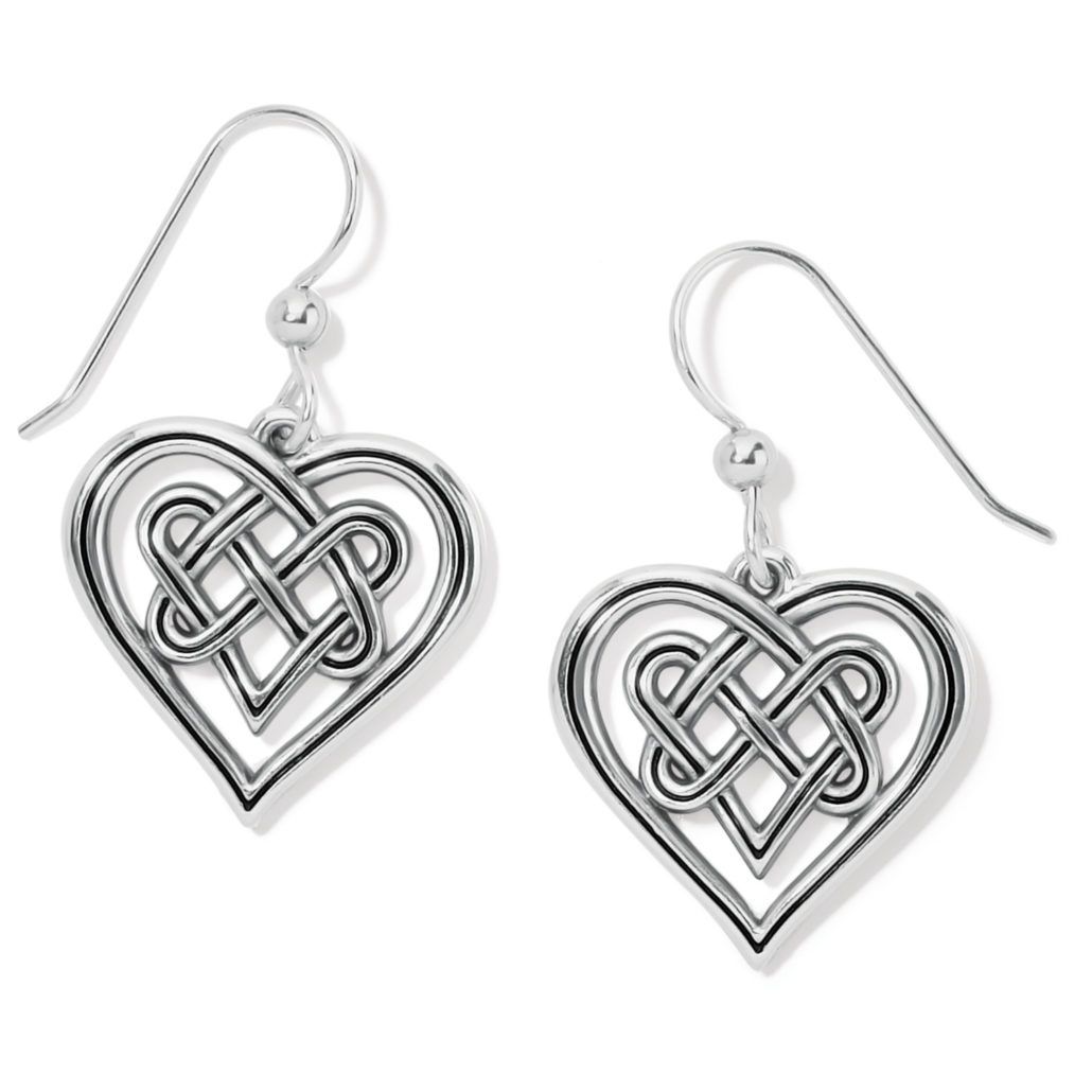 Interlok Crossing Heart French Wire Earrings, Color: Silver