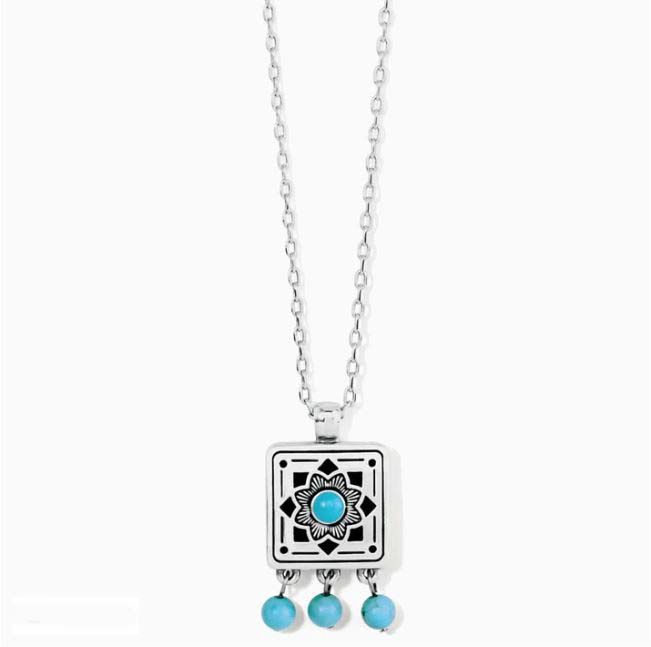 Mosaic Motif Tile Necklace, Brighton Color: Silver/Multi