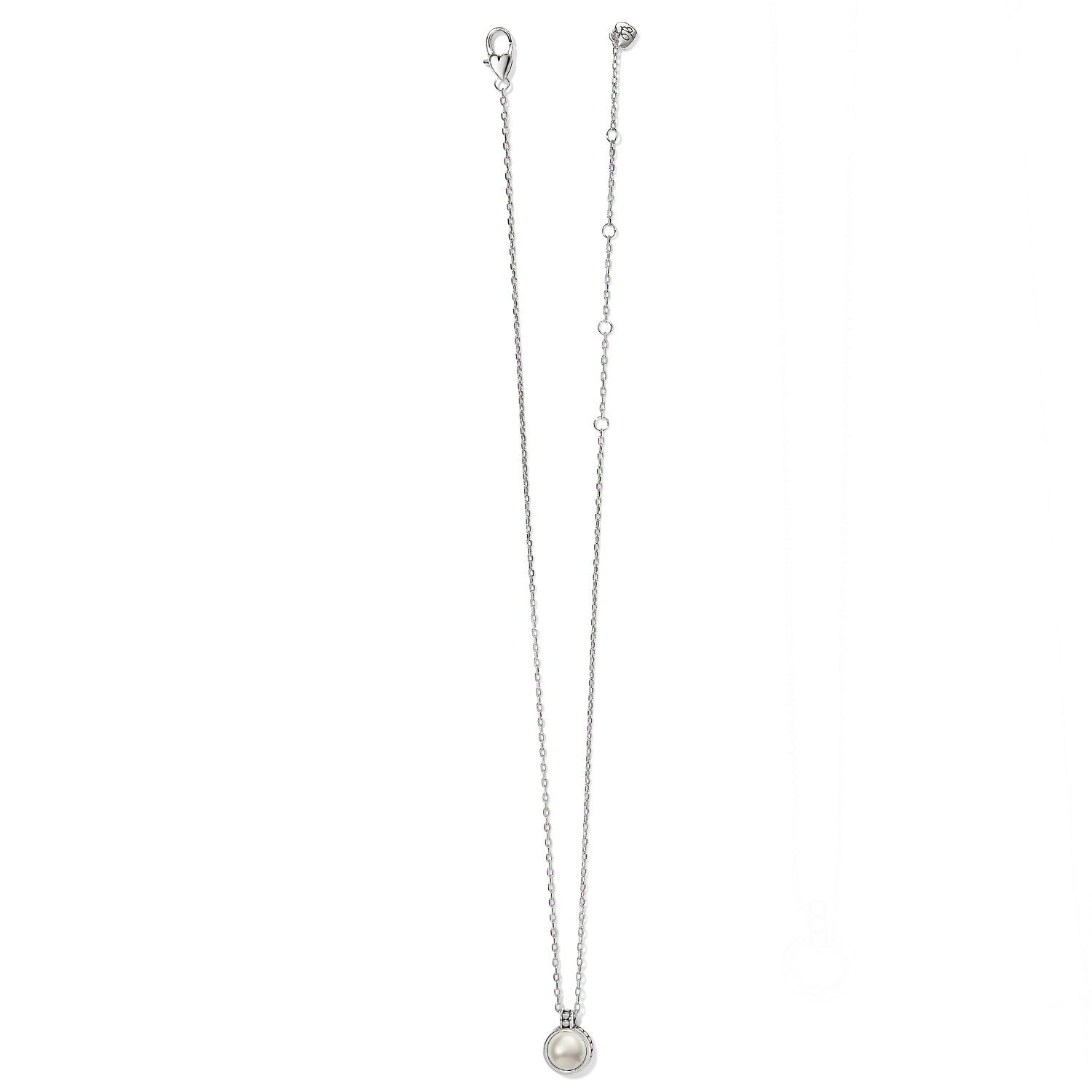 Pebble Dot Pearl Short Necklace, Color: Silver/Pearl