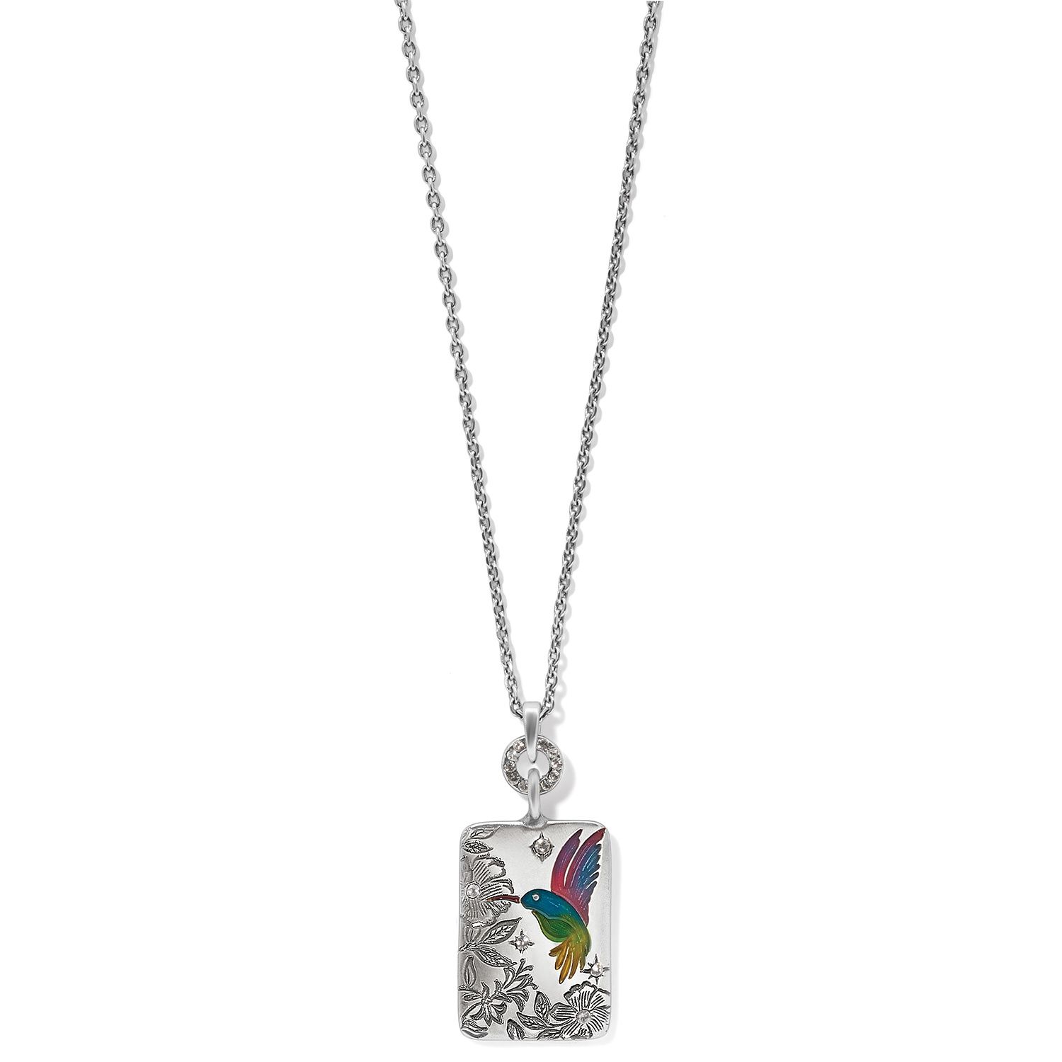 Garden&#39;s Splendour Hummingbird Necklace, Color: Silver/Multi