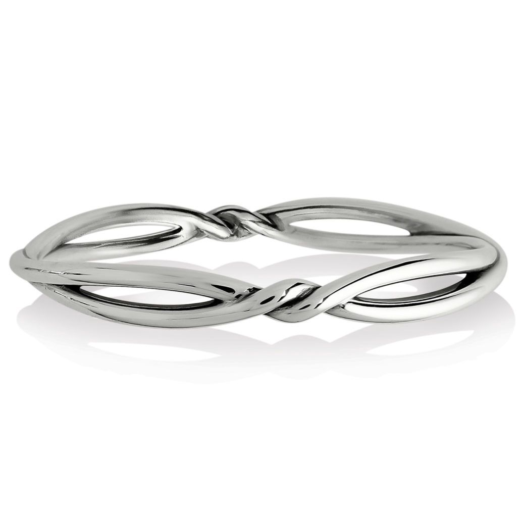 Interlok Twist Bangle Bracelet, Color: Silver