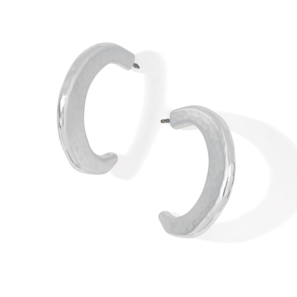 Montagne Post Hoop Earrings, Color: Silver