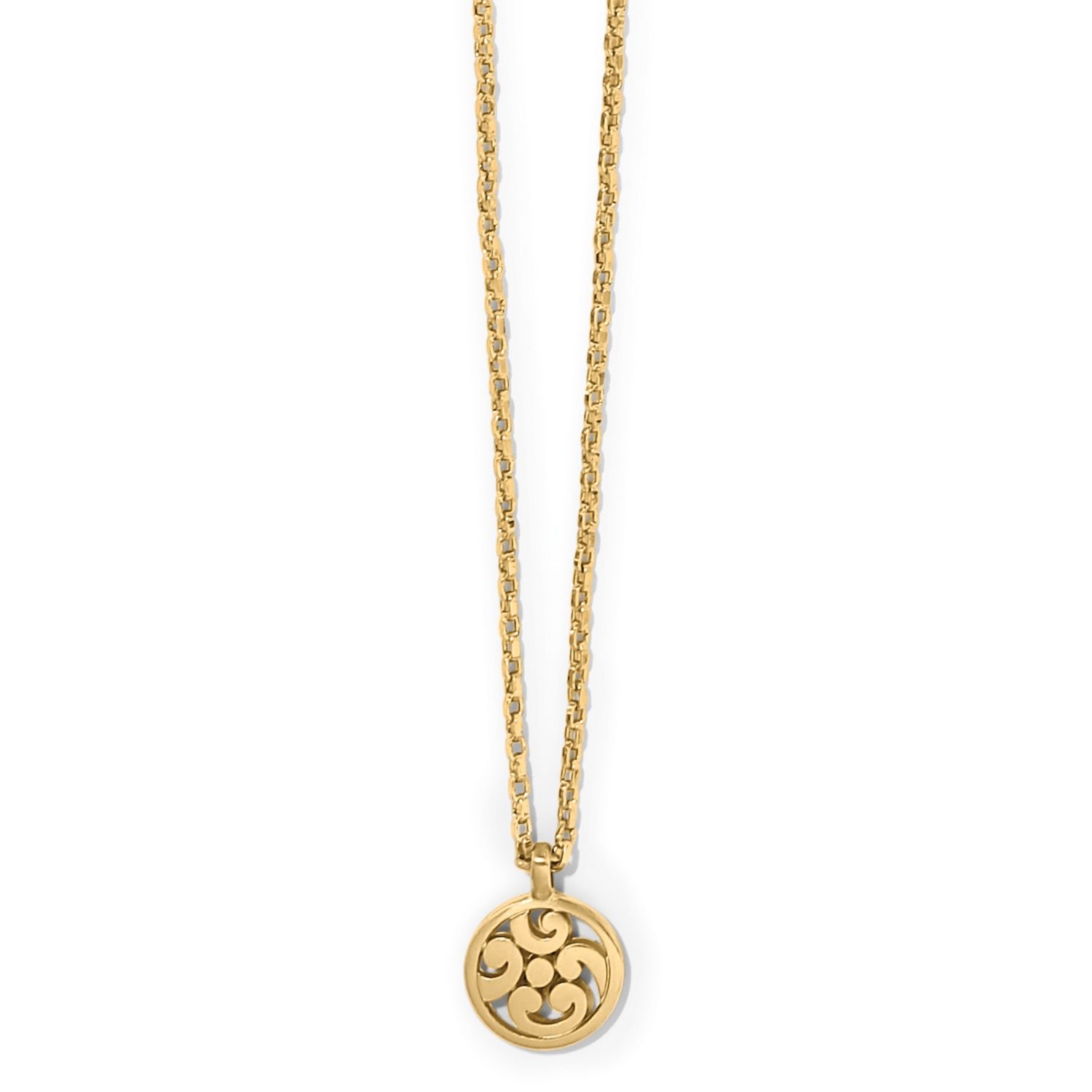 Contempo Medallion Petite Necklace - Gold, Color: Gold