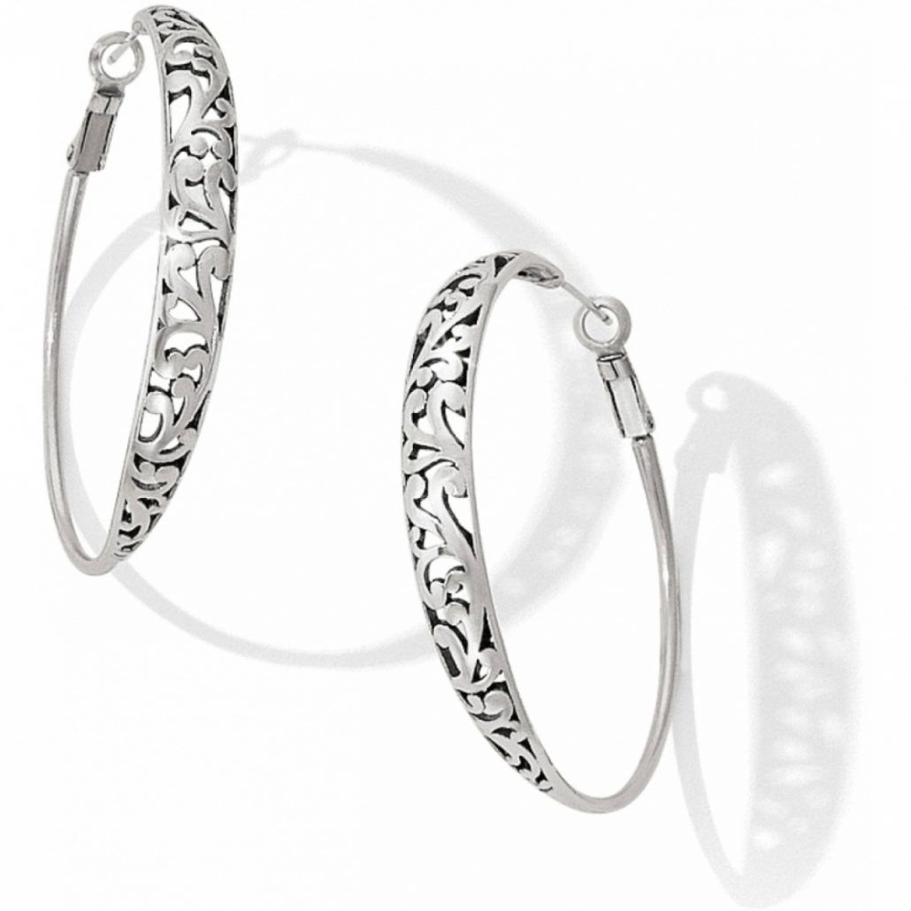Elora Hoop Leverback Earrings, Color: Silver