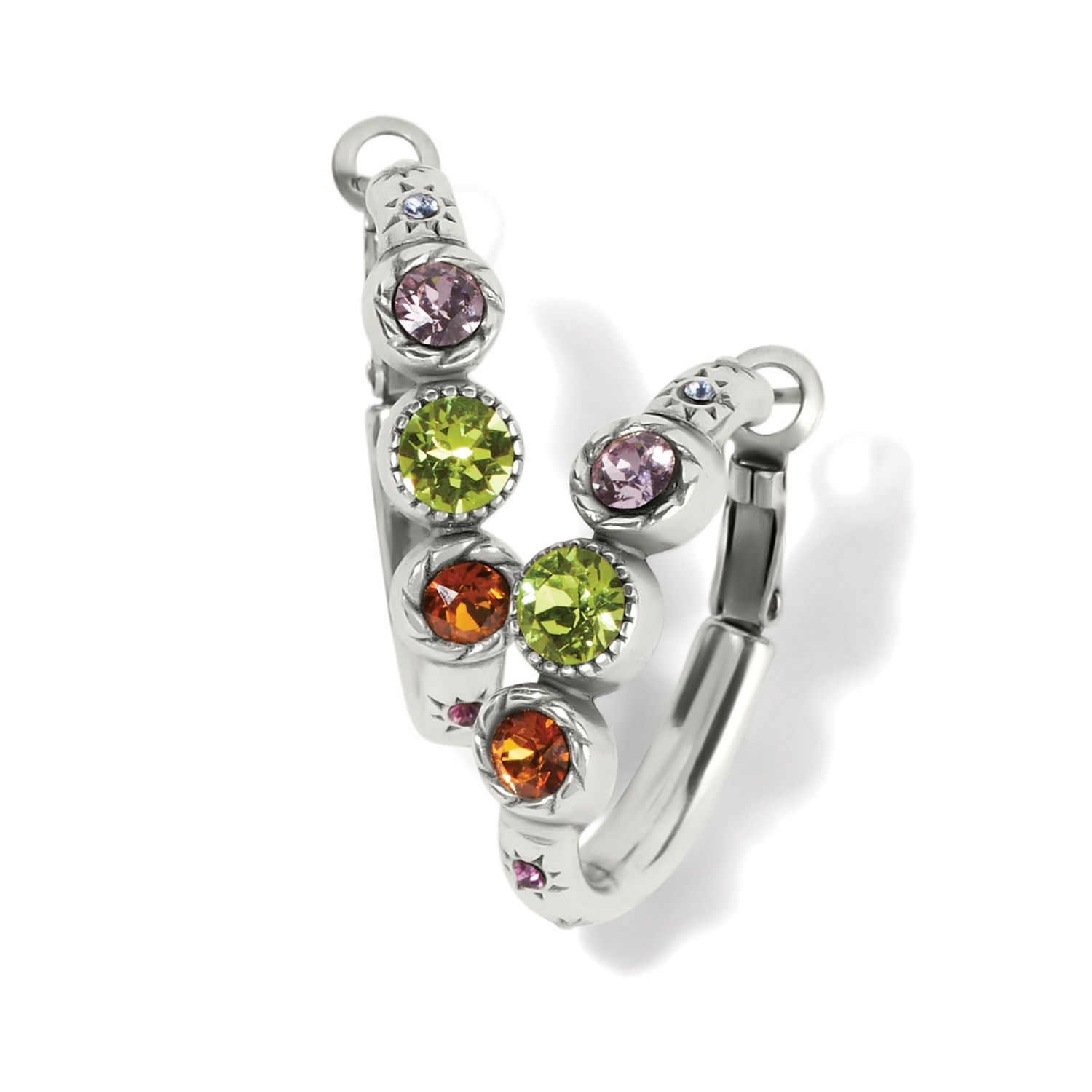 Halo Gems Trio Hoop Earrings, Color: Silver/Multi