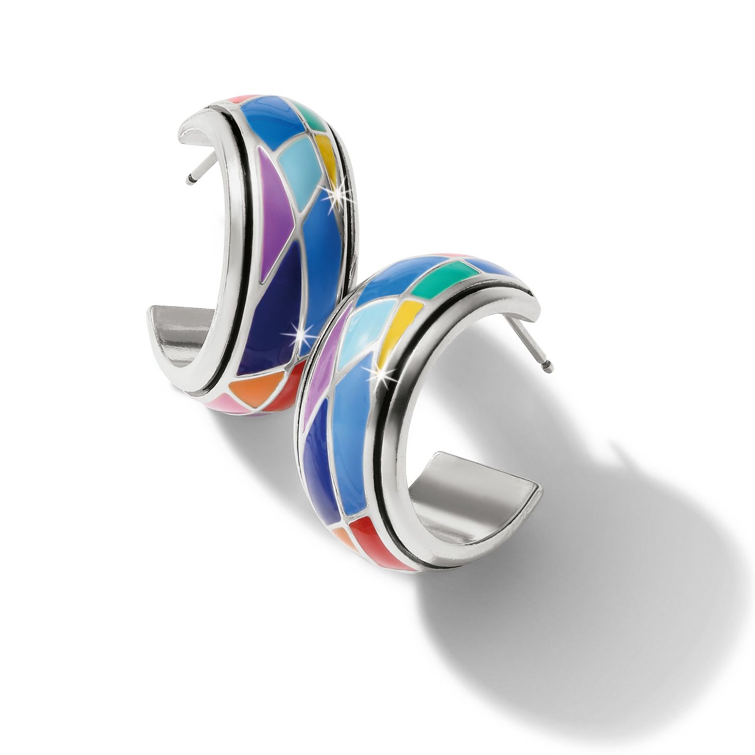 Colormix Hoop Earrings, Color: Silver/Multi