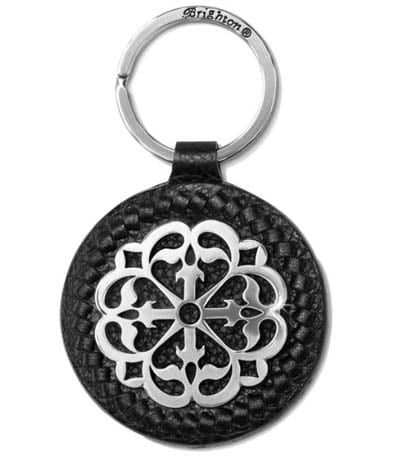 Ferrara Leather Key Fob Black, Color: Black