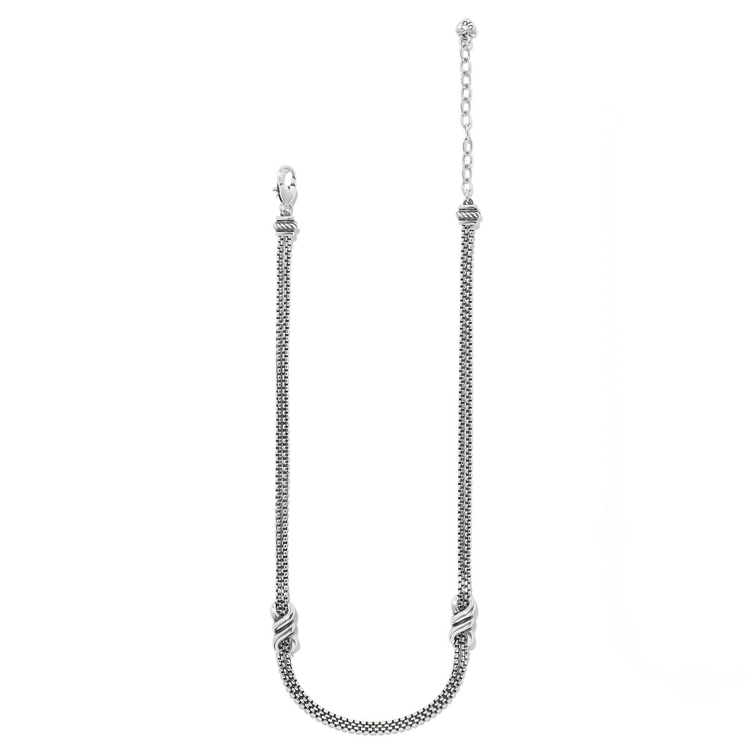 Interlok Twist Double Necklace, Color: Silver
