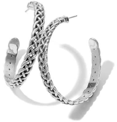 Interlok Braid Large Hoop, Color: Silver
