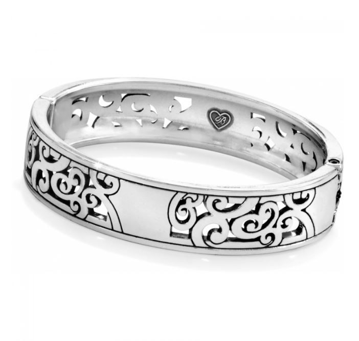 Mingle Hinged Bangle, Color: Silver