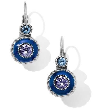Halo Eclipse Leverback Earrings, Color: Silver/Blue