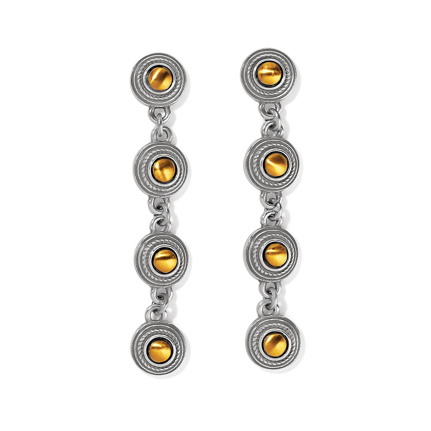 Monete Link Post Drop Earrings, Color: Silver/Gold