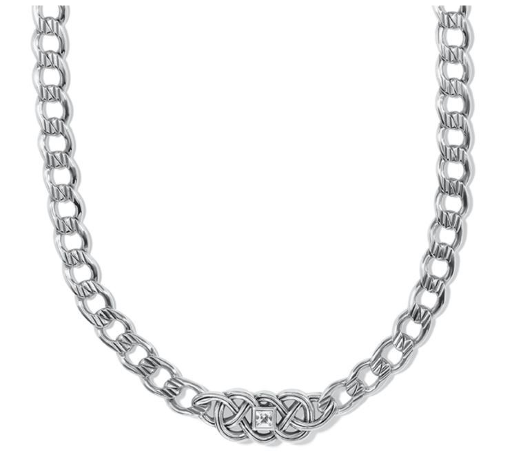 Interlok Lustre Collar Necklace, Color: Silver