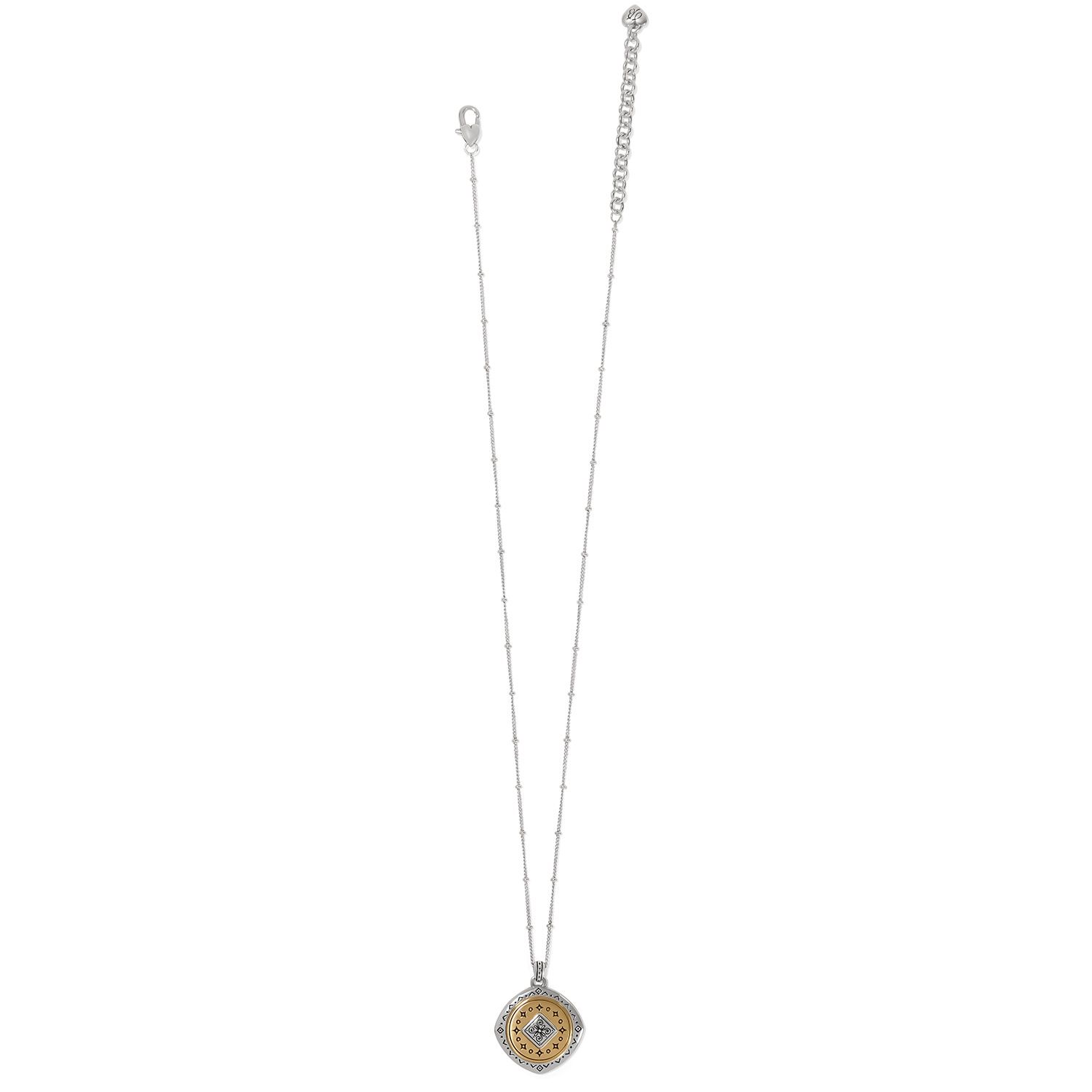 Mosaic Two Tone Pendant Necklace, Color: Silver/Gold