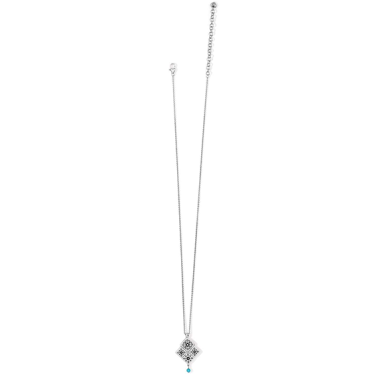 Mosaic Tile Necklace, Color: Silver/Turquoise