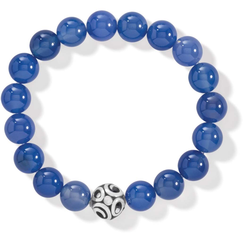 Contempo Chroma Blue Agate Stretch Bracelet, Color: Silver/Blue