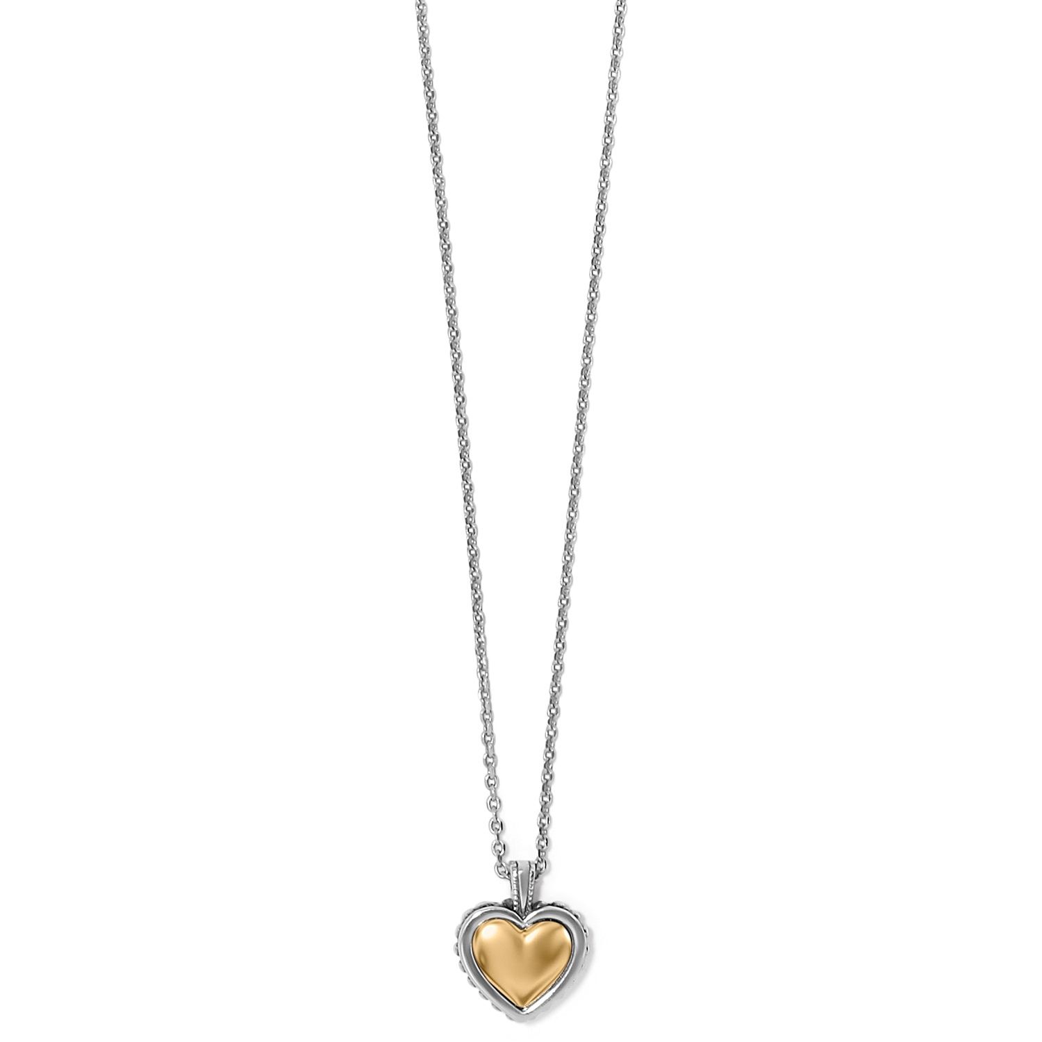 Pretty Tough Bold Heart Petite Necklace, Color: Silver/Gold