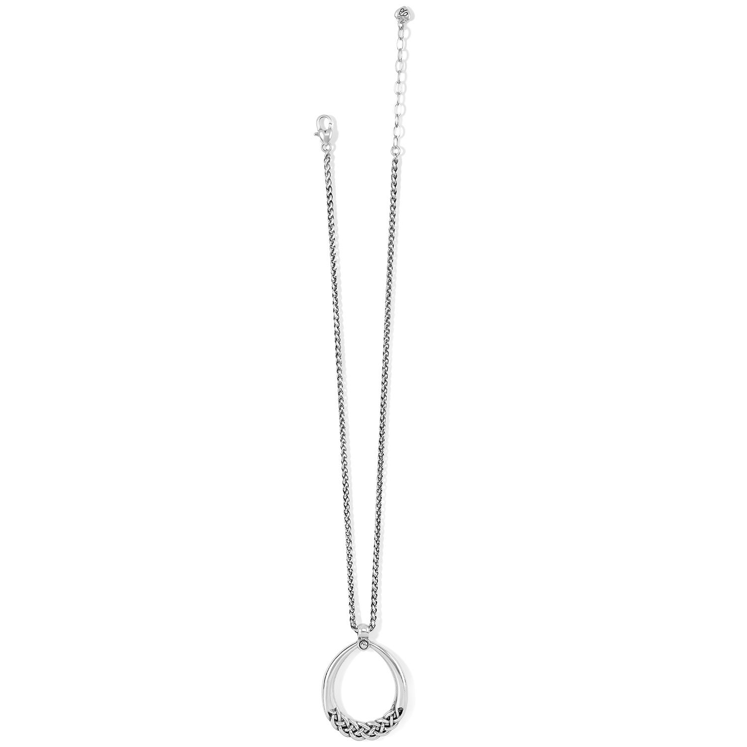 Interlok Braid Drop Necklace, Color: Silver