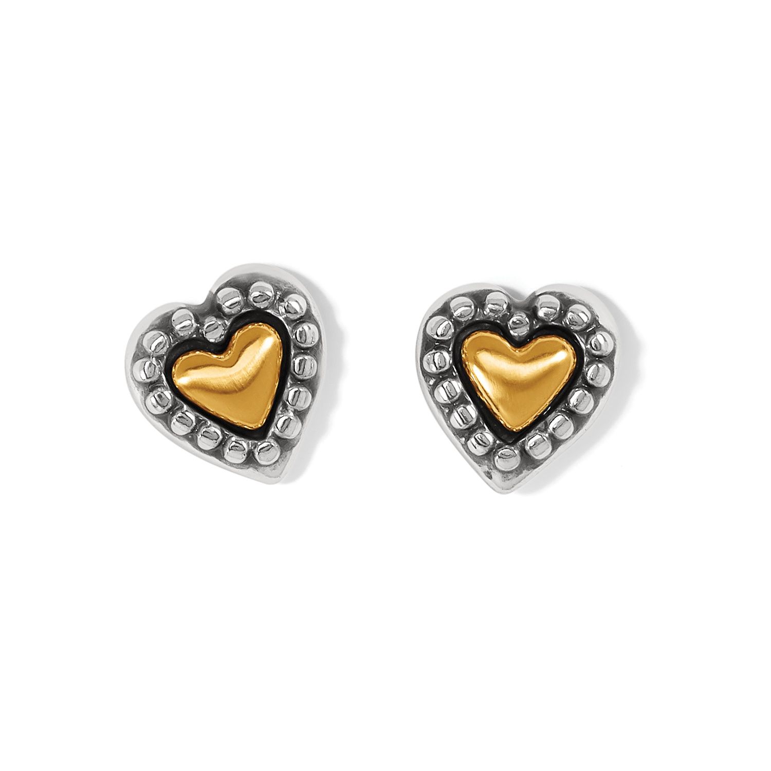 Marci Heart Post Earrings, Color: Silver/Gold
