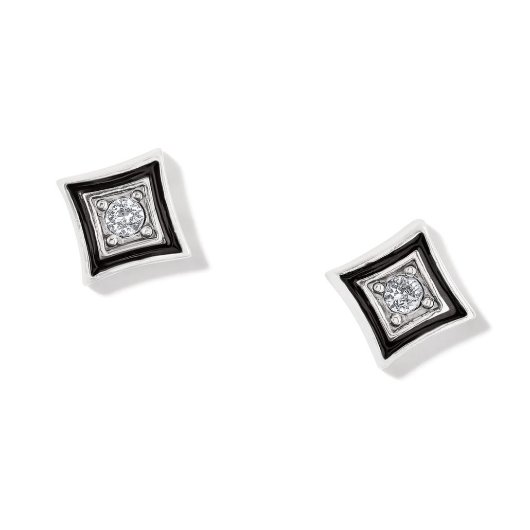 Alcazar Mystique Post Earrings, Color: Silver/Black